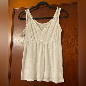 Express White Lace Trim Tank Top